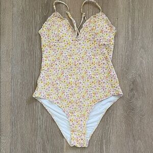 H&M Floral One Piece Swimsuit - Pink and Yellow
